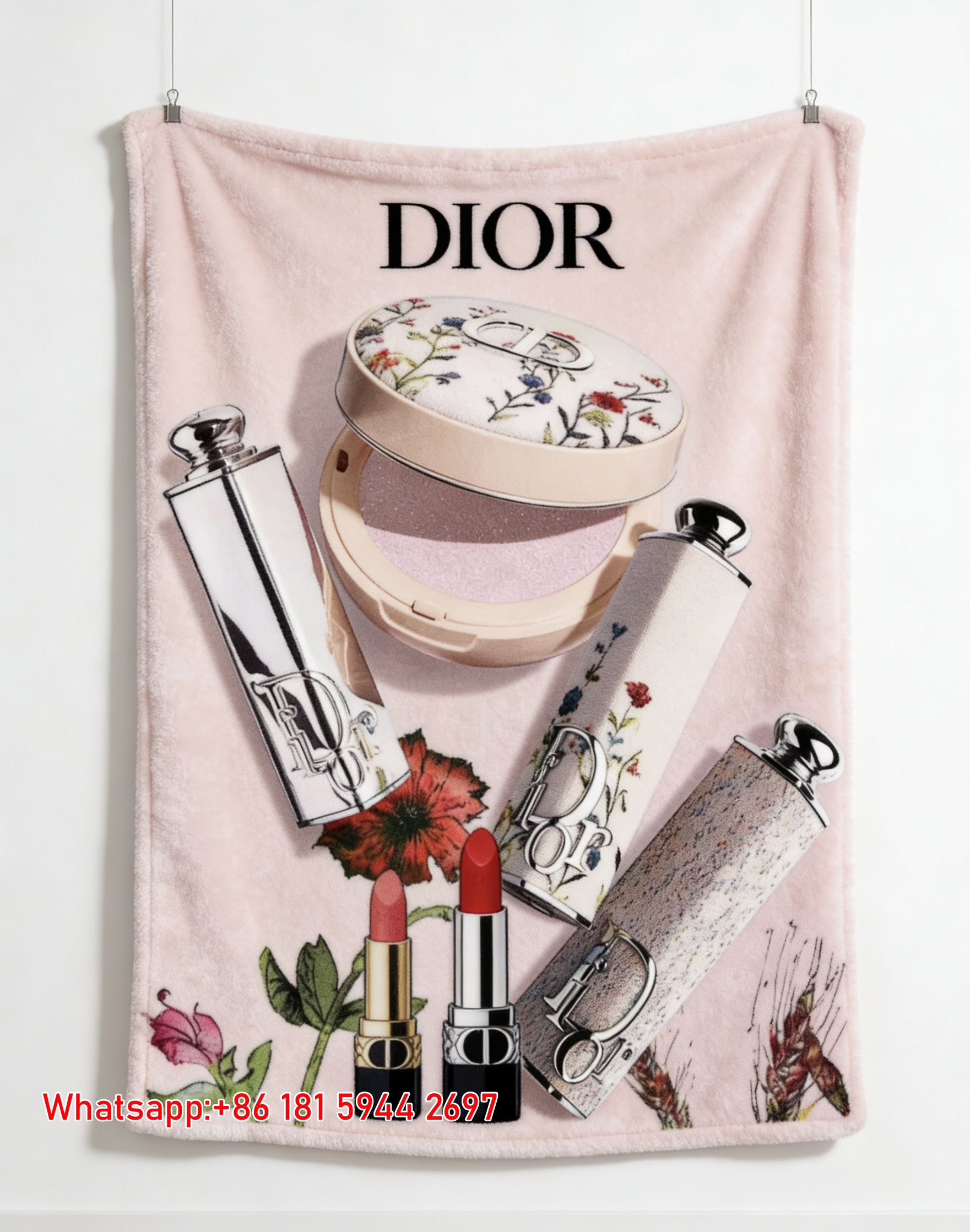 Dior Floral Makeup Collection Flannel Sofa Throw Blanket D242